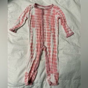 Kyte BABY Pink and White Tie-Dye Footie